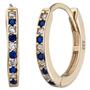 Creolen oval 333 Gold Gelbgold 20 Zirkonia blau wei� Ohrringe 