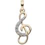 Anh�nger Notenschl�ssel 333 Gold Gelbgold 8 Zirkonia 