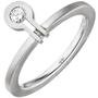 Damen Ring 950 Platin matt 1 Diamant Brillant 0,07ct. (Gr��e: 56) 