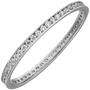 Damen Ring schmal 333 Gold Wei�gold mit Zirkonia, rundum (Gr��e: 52) 