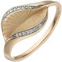 Damen Ring 585 Gold Gelbgold matt 16 Diamanten (Gr��e: 52) 