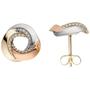 Ohrstecker 585 Gelbgold Tricolor teil matt 48 Diamanten Brillanten 