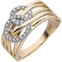 Damen Ring breit 585 Gold Gelbgold 25 Diamanten (Gr��e: 58) 