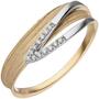 Damen Ring Gelbgold Wei�gold bicolor matt Diamanten (Gr��e: 54) 