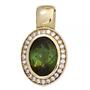 Anh�nger oval 585 Gold Gelbgold 1 Turmalin gr�n 28 Diamanten Brillanten 0,10ct.