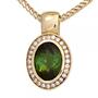 Anh�nger oval 585 Gold Gelbgold 1 Turmalin gr�n 28 Diamanten Brillanten 0,10ct.