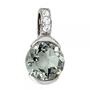 Anh�nger 585 Gold Wei�gold 3 Diamanten Brillanten 1 gr�ner Amethyst