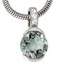 Anh�nger 585 Gold Wei�gold 3 Diamanten Brillanten 1 gr�ner Amethyst