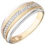 Damen Ring 585 Gelbgold Wei�gold bicolor eismatt 17 Diamanten Brillanten (Gr��e: 60) 