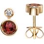 Ohrstecker 585 Gold Gelbgold 2 Rubellite 2 Diamanten Brillanten 