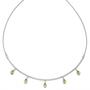 Collier Halskette 585 Gold Wei�gold 5 Peridote gr�n 44 cm Kette