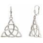 Ohrh�nger Triquetra 925 Sterling Silber matt Ohrringe Boutons Silberohrringe 