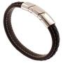 Armband Leder braun mit Edelstahl 22 cm 