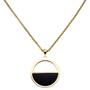 Collier Halskette mit Anh�nger Edelstahl gelbgoldfarben beschichtet 45,5 cm