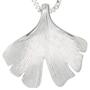 Anh�nger Ginkgo Ginko 925 Sterling Silber mattiert