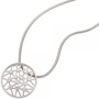 Anh�nger rund 333 Gold Wei�gold mattiert 12 Zirkonia Gold-Anh�nger