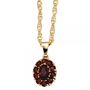 Anh�nger oval 375 Gold Gelbgold 11 Granate rot