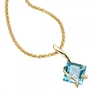Anh�nger 375 Gold Gelbgold 1 Edeltopas blau Gold Anh�nger