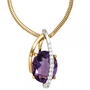 Anh�nger 585 Gelbgold Wei�gold 11 Diamanten Brillanten 1 Amethyst