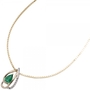Anh�nger 585 Gelbgold bicolor 6 Diamanten Brillanten 1 Smaragd gr�n