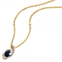 Anh�nger 585 Gelbgold Wei�gold 8 Diamanten Brillanten 1 blauer Saphir