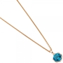 Anh�nger rund 585 Rotgold 1 Blautopas London blau Gold-Anh�nger