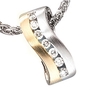 Anh�nger 585 Wei�gold Gelbgold bicolor matt 7 Diamanten Brillanten