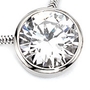 Anh�nger rund 925 Sterling Silber 12,4 mm rhodiniert 1 Zirkonia