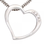 Anh�nger Herz 585 Wei�gold 3 Diamanten Brillanten 0,03 ct.