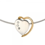 Anh�nger Herz 585 Wei�gold Gelbgold bicolor mattiert 3 Diamanten