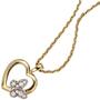 Anh�nger Herz Schmetterling 333 Gold Gelbgold 8 Zirkonia HerzAnh�nger
