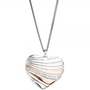 Anh�nger Herz 925 Silber rotgold vergoldet mit Zirkonia Herz-Anh�nger