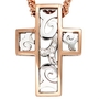 Anh�nger Kreuz 585 Wei�gold Rotgold bicolor 6 Diamanten Brillanten