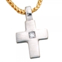 Anh�nger Kreuz 950 Platin 1 Diamant 0,06 ct. Kreuz Anh�nger