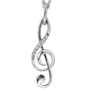 Anh�nger NotenSchl�ssel Musik 585 Wei�gold 7 Diamanten Brillanten