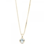 Anh�nger oval 333 Gelbgold 1 Blautopas blau hellblau Gold-Anh�nger