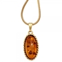 Anh�nger oval 375 Gold Gelbgold 1 Bernstein