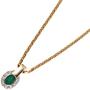 Anh�nger oval 585 Gelbgold bicolor 8 Diamanten Brillanten 1 Smaragd