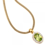 Anh�nger oval 585 Gold Gelbgold bicolor 1 Peridot gr�n 20 Diamanten
