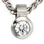 Anh�nger rund 950 Platin matt 1 Diamant Brillant 0,12 ct.