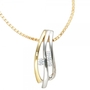 Anh�nger 925 Sterling Silber rhodiniert teilvergoldet 4 Zirkonia