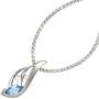 Anh�nger 925 Sterling Silber rhodiniert teilmattiert Zirkonia blau