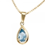 Anh�nger Tropfen 333 Gold Gelbgold 1 Spinell blau Gold Anh�nger
