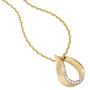 Anh�nger Tropfen 585 Gelbgold bicolor teilmatt 10 Diamanten