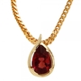 Anh�nger Tropfen 585 Gold Gelbgold 1 Granat rot Gold Anh�nger