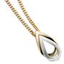 Anh�nger Tropfen 585 Gelbgold Wei�gold bicolor matt 1 Diamant Brillant