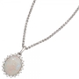 Anh�nger 585 Wei�gold 1 Opal 18 Diamanten Brillanten 0,10ct.