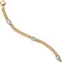Armband 585 Gold Gelbgold 19 cm - 6,4 mm 4 Blautopase blau Goldarmband