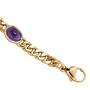 Armband 585 Gelbgold 19 cm - 7,5 mm - 4 Amethyst-Chabochons lila
