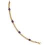 Armband 585 Gelbgold 19 cm - 7,5 mm - 4 Amethyst-Chabochons lila